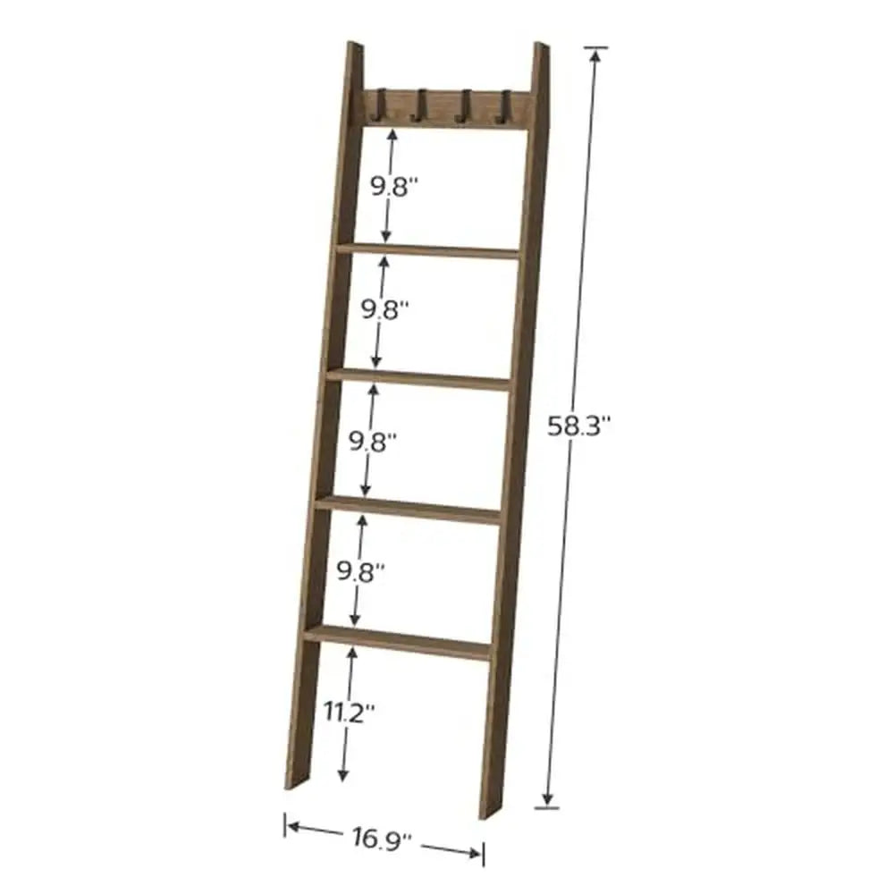 5-Tier Bamboo Blanket Ladder