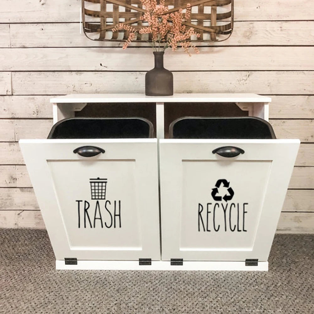 Rae Dunn Inspired Trash & Recycle Sticker